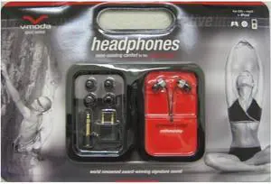 V-Moda Sport Series Headphones for iPhone/iPod/MP3/CD with Bonus Carrying Case and Airplane Adapters