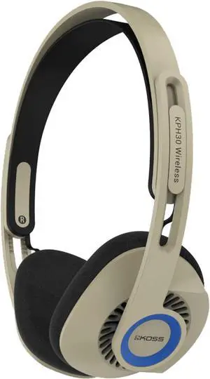 Koss KPH30 Wireless Bluetooth On-Ear Headphones, Retro Style, 20+ Hour Battery Life, USB-C Charging, Microphone, Rhythm Beige