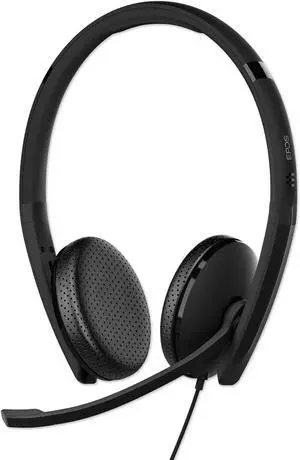 EPOS I SENNHEISER C10 USB Headset with Microphone | Wired Headphones with Simple and Flexible USB C Connection and EPOS BrainAdapt Technology ,Black