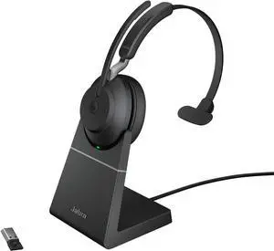 Jabra Evolve2 65 - USB-A MS Teams Mono with Charging Stand - Black Wireless Headset/Music Headphones