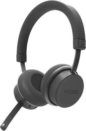Koss CS340BT QZ Wireless Bluetooth On-Ear Communication Headset, Active Noise Cancellation, On-Board Controls, Black