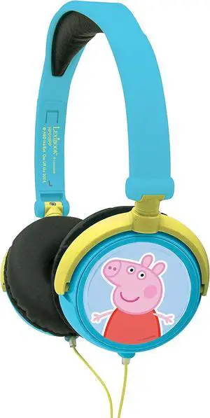 LEXIBOOK, Peppa Pig, Stereo Headphones, Kids Safe Volume, Foldable and Adjustable, Blue/Green, HP015PP