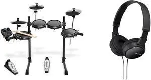 Alesis Turbo Mesh Kit  Electric Drum Set With 100+ Sounds & Sony ZX Series Wired On-Ear Headphones, Black MDR-ZX110, 7.87 x 1.81 x 5.87 inches