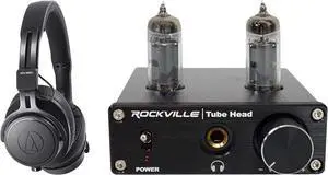 Audio Technica ATH-M60X Closed-Back Pro Monitor Headphones+Tube Headphone Amp