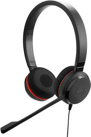 Jabra Evolve 30 II, Unified Communications Certified Stereo Headset with Call Control, Noise Cancelling Microphone, LED Indicators, Excellent Sound Quality, USB-C/A, Black