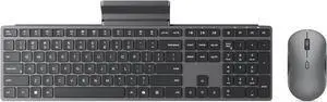 Lenovo 700 Modern Wireless Keyboard & Mouse Combo, 2.4 GHz Dongle & Dual Bluetooth Connection, AES-128 Encryption, 36 Month Battery Life, Quiet Mouse, Luna Grey