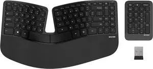 Incase Sculpt Ergonomic Keyboard  Designed by Microsoft  Split Keyset Design, Palm Rest, Contoured Layout, One-Touch Windows Button, AES 128-Bit Encryption, Includes Separate Number Pad  Black