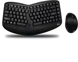 Adesso WKB-1150CB Tru-Form Wireless Ergo Mini Keyboard & Mouse Combo, Ergonomic & Compact Size Design Keyboard and Ergonomic Vertical Mouse Adesso WKB-1150CB Tru-Form Wireless Ergo Mini Keyboard & Mouse Combo, Ergonomic & Compact Size Design Keyboard and Ergonomic Vertical Mouse
