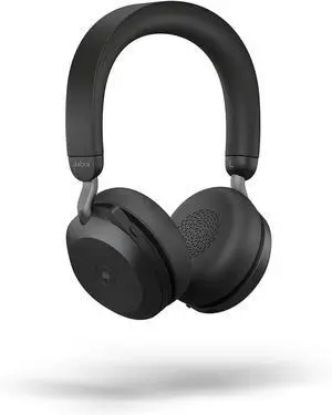 Jabra Evolve2 75 PC Wireless Headset with 8-Microphone Technology - Dual Foam Stereo Headphones with Advanced Active Noise Cancelling, USB-A Bluetooth Adapter and MS Teams-Compatibility - Black