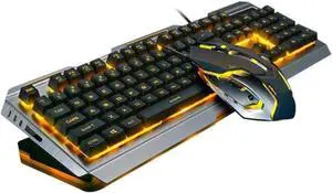 Gamer Keyboard Mouse Set Backlit Mechanical Keyboard High-Elastic Floating Buttons Tungsten
