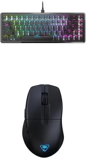 Turtle Beach PC Gaming Bundle: Vulcan II Mini Magnetic Mechanical LED Customizable Keyboard with Hall-Effect Switches + Pure Air Ultra-Lightweight RGB Dual Wireless Gaming Mouse (Black)