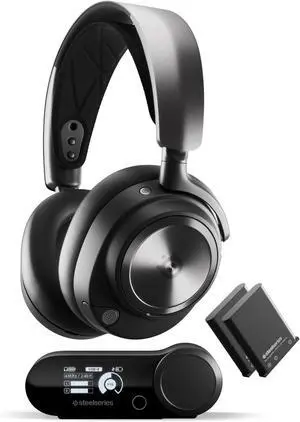 SteelSeries Arctis Nova Pro Wireless Multi-System Gaming Headset - Premium Hi-Fi Drivers - Active Noise Cancellation - Infinity Power System - Stealth Retractable Mic - PC, PS5/PS4, Switch, Mobile