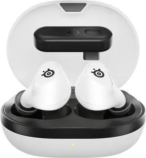 SteelSeries Arctis GameBuds for PlayStation/PC/Switch/Mobile  Quick-Switch 2.4GHz + Bluetooth 5.3  Active Noise Cancelling  100+ Game Audio Presets  40H Battery with Qi Charging Case - White