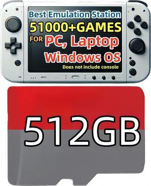 512GB RetroBat Game System for Handheld Consoles, Windows OS, Batocera System Emulator for PC Laptop, Retro Game Card for MSI Claw, Legion Go, ROG Ally