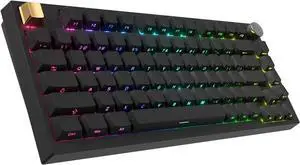 COSTOM WK75 75% Wireless Gaming Mechanical Keyboard,BT5.0/2.4GHz/USB-C, Hot Swappable Pre-lubed Custom Linear Switches,Gasket Structure,RGB Backlit Keyboard for PC/Laptop/Xbox/PS4/PS5 (Black)