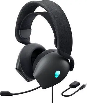 Alienware AW520H Wired Gaming Headset - Dolby Atmos, Unidirectional, AlienFX 16.8 Million RGB Colors, Microphone Mute, Volume On-headset Controls, 40mm Hi-Res Certified - Dark Side of the Moon