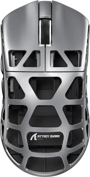 ATTACK SHARK R3 46g Superlight Wireless Gaming Mouse, Magnesium Alloy BT/2.4Ghz/Wired Computer Mouse, PAW3395 26K DPI Sensor, 8000Hz Wireless Polling Rate Programmable Mice for PC/Laptop/Mac (Grey)