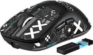 MANBASNAKE Attack Shark X3 Pro 4K/8K Hz Mouse, 59g Superlight BT/2.4G Wireless/Wired Gaming Mouse, PixArt PAW3395 Gaming Sensor, 26000 DPI, Griptape, Programmable Buttons for Win11/Xbox/PS/Mac(Black)