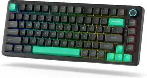 LTC Nimbleback NB832 Wireless 75% Gasket Mechanical Keyboard, Tri-Mode BT5.0/2.4G/USB-C Wired, Hot Swappable 82-Keys RGB Gaming Keyboard w/Software & 5 Layer Padding, Custom Linear Switch