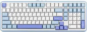 EPOMAKER TH99 Tri-Mode Wireless Mechanical Keyboard with 8000mAh Battery, Hot Swappable Custom RGB Gaming Keyboard with Numpad, Gasket Creamy for PC/Mac/Office (Blue&White, Creamy Jade)