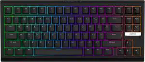 EPOMAKER G84 80% RGB Gaming Mechanical Keyboard, 2.4GHz/ Type-C/BT Wireless Keyboard, QMK/VIA Programmable, Hot-Swappable, NKRO, with Shine Through PBT Keycaps for Gamers (Black, Clear Switch)