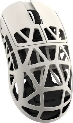 ATTACK SHARK R2PRO 45g Superlight Magnesium Alloy Mouse, PixArt PAW3950 Sensor, 42000DPI, 8000Hz Wireless Polling Rate, 2.4G/BT/Wired Gaming Mouse, Programmable Mice with Coiled Cable, PC/Mac, Creamy