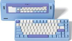 Womier SK75 75% Keyboard with Full Aluminum Wireless Mechanical Gaming Keyboard, VIA Custom Pre-lubed POM Switches RGB Creamy Gaming Key Board, 3-Modes Gasket Hot Swappable, Blue