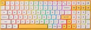 BOYI TK96 Honey Milk RGB Hot Swap 96% Wireless Mechanical Keyboard,2.4Ghz/BT5.0/Wired N-Key Rollover Custom Ergonomic Full Size 100-Key Gaming Keyboard,PBT XDA Keycaps Gateron Yellow Switch for PC/MAC