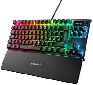 SteelSeries Apex 7 TKL Mechanical Gaming Keyboard, OLED Display, Red Switches, Nordic QWERTY Layout