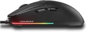 Cougar Minos Neo RGB Wired Gaming Mouse - 63g Ultra-Light, Symmetrical Design, PAW 3327 6200 DPI Optical Sensor, 1000Hz Polling Rate, Windows-Compatible, Black