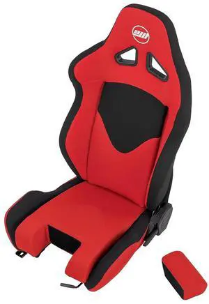 SimFab Flight Simulator Seat With Seat Base Cut Out For Fighter Stick Or Helicopter Collective, red