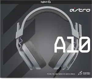 Astro A10 Gaming Headset Gen 2 Wired Headset - Over-Ear Gaming Headphones with flip-to-Mute Microphone, 32 mm Drivers, Compatible with PC - Grey