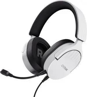 Trust Gaming GXT 489 Fayzo Gaming Headset for PC, PS5, PS4, Xbox Series X|S, Switch, Mobile, 3.5 mm Jack, 35% Recycled Plastics, Over-Ear Wired Headphones with Noise Cancelling Microphone - White
