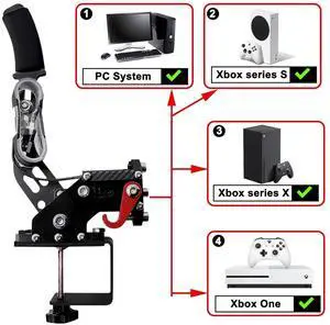 Obokidlyamor NEW Upgrade 4-in-1 USB Handbrake Only for G920 Compatible With For Xbox One S/X/Xbox series S/Xbox series X + PC Computer System With Clamp (Black)