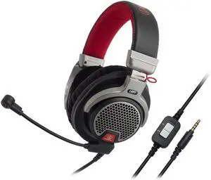 Audio-Technica ATH-PDG1 Open-Air Premium Gaming Headset with 6" Boom Microphone, Red/Gray/Black