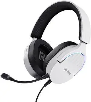 Trust Gaming GXT 490W Fayzo 7.1 USB Gaming Headset Surround Sound, 50mm Drivers, 2m Cable, 35% Recycled Plastics, RGB Over-Ear Wired Headphones with Noise Canceling Microphone for PC - White