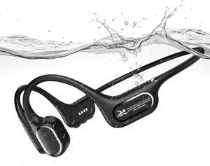 Bone Conduction Swimming Headphones, IP68 Waterproof Earbuds with 32GB MP3, Bluetooth 5.4 Open Ear Sport Earphones, Underwater Headphones for Swimming, Running, Cycling, Marathon-SurfAudio