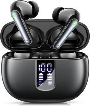 Ear Buds Wireless Earbuds - Bluetooth 5.3 Headphones (48H Playback) Built in Mic with LED Display Charging Case, IP7 Waterproof Earphone for iPhone Andriod Phones Laptop Sports Workout