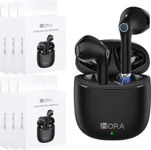 1 Hora 6 Packs Wireless Earbuds Bluetooth 5.3, Sports Headphones Deep Bass in-Ear Earphones, Premium Sound with Charging Case, Compatible with iPhone, Android Smartphone, Tablet, Laptop