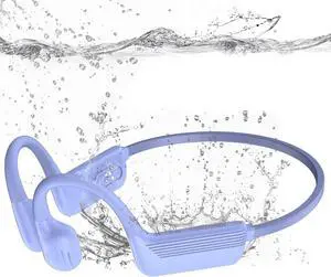 Swimming Headphones-Bone Conduction Headphones, IP68 Waterproof Open Earphones, LiteSurge Bluetooth 5.4 Underwater Sport Earbuds with 32 GB MP3 Memory for Swimming, Marathon-Purple