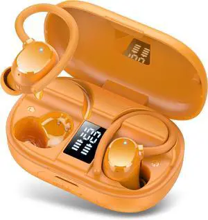 Wireless Bluetooth Earbuds Sport New Bluetooth 5.3 Headphones with LED Display Powerful Bass Over Ear Earphones with Earhooks IP7 Waterproof for Gym