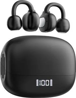 PSIER Open Ear Earbuds, Bluetooth Earbuds IPX5 Waterproof Comfortable Lightweight Bluetooth 5.4 Ear Buds with Digital Display 30H Playtime Bone Conduction Headphones for Workout Sports Running