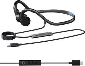 Wired Bone Conduction Headphones with Type-C,Open Ear Sports Earphones,IPX4 Sweatproof Earphones with Mic for Cycling and Workouts