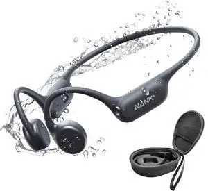 NANK Runner4 Bone Conduction Headphones with Hard Case, IP68 Waterproof Open Ear Bone Headphones Bluetooth 5.4, Wireless Sports Headphone & 16GB MP3 Player, for Running Swimming and Workout