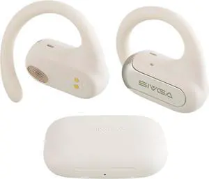 SIVGA SO2 Wireless Open Ear Headphones with 4 Microphones for Clear Calls, Sound Light Earbuds with Earhooks Designed for Sports Workout, IPX5, 30-Hour Playtime (White)