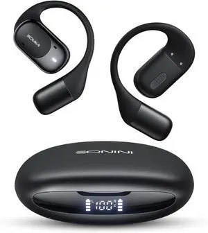 Open Ear Headphones  Wireless Bluetooth Earbuds with Smart Power Display, 40H Playtime, Clear Calls, Comfortable Ear Hooks, IPX5 Waterproof Over Earbuds for Sports, Workout, Running