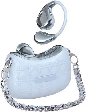 Micool Open-Ear Headphones Bluetooth 5.4, Ear-Hanging Headphones with Long Battery Life, Fashion Bag Design Wireless Earbuds, Sports Headset for Comfortable All-Day Use (Blue)