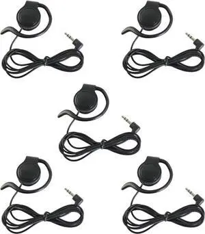 EXMAX SEP-01 Sports Stereo Headphones 3.5mm Headset Single Side Ear Hook Bass Earphone for Wireless Tour Guide System Receiver PM3 Player Laptop Computer Tablets - 10 Pack(5 Left + 5 Right)