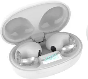 Headset, Earphone Headphones Outdoor Sport Headset 5.3 with Charging Bin Display Touch Control Earbuds for Music(White)