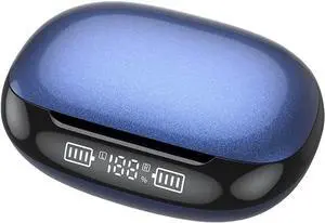 Earbuds Earhooks Headset Sport Headphones for Working Travel Gym with Charging Case HiFi Sound Noise Cancelling(Blue)